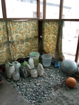 An indoor washing area